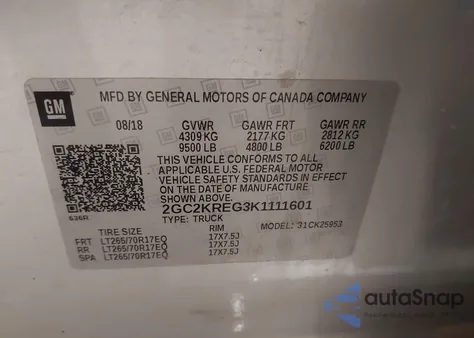 2019 Chevrolet Silverado 2500Hd Wt z USA, uszkodzony, nr VIN 2GC2KREG3K1111601